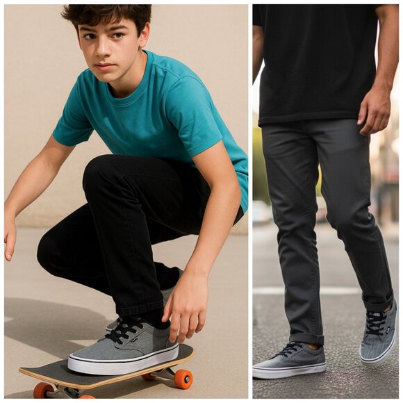 Vans Atwood Canvas Gray/Black Youth Shoes Casual Skate Sneakers Size 5 - Picture 1 of 11